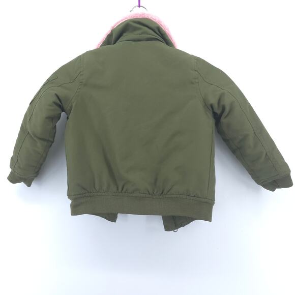 Buffalo David Bitton Toddler Girl Aviator Bomber Jacket Faux Fur Trim Collar 4T - Picture 9 of 12